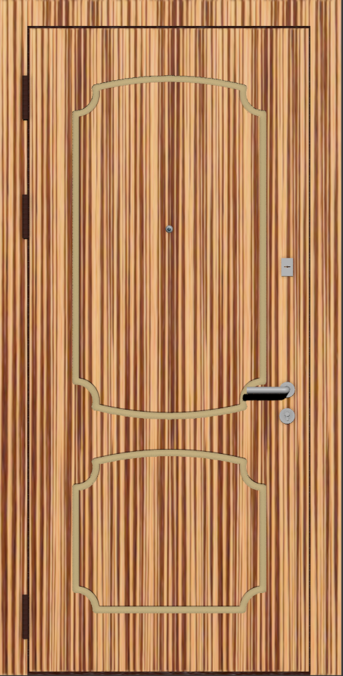 Металлическая входная дверь с мдф панелью E10 зебрано 
